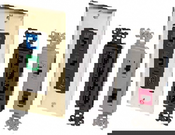 Coaxial Cable Outlets & Receptacles; Wall Plate Configuration: 2 Coaxial ; Number of Gangs: 1 ; Mounting Type: Flush Mount ; Material: Nylon ; Color: Ivory ; Standards Met: CSA Certified; RoHS Compliant; UL Listed